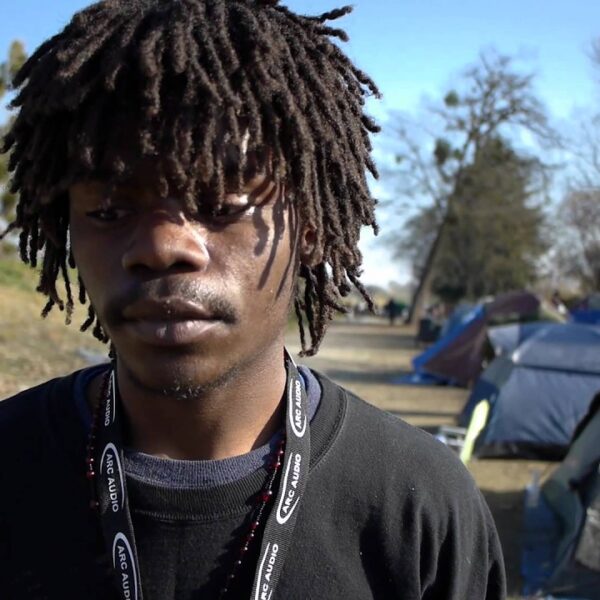 Jordan is only 19 years old and lives in a tent city in Sacramento