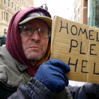David lost his job because of the economy and is now homeless in Minneapolis