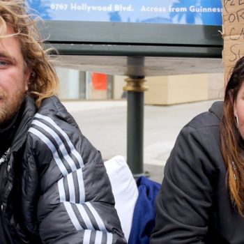 Gino and Erica are homeless in Los Angeles sleeping on Hollywood Blvd