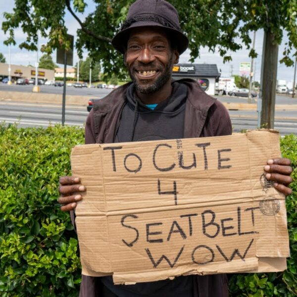 Charlotte Homeless Man Has the Best Cardboard Signs