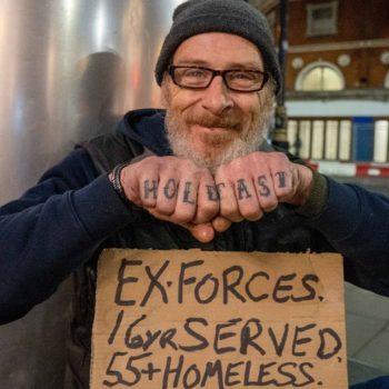 Homeless Veteran Sleeping Rough in London after Nervous Breakdown