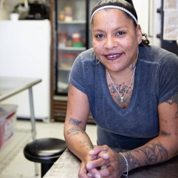 Francis Castillo, who is living at the Hope Haven shelter, is seeking housing of her own. 