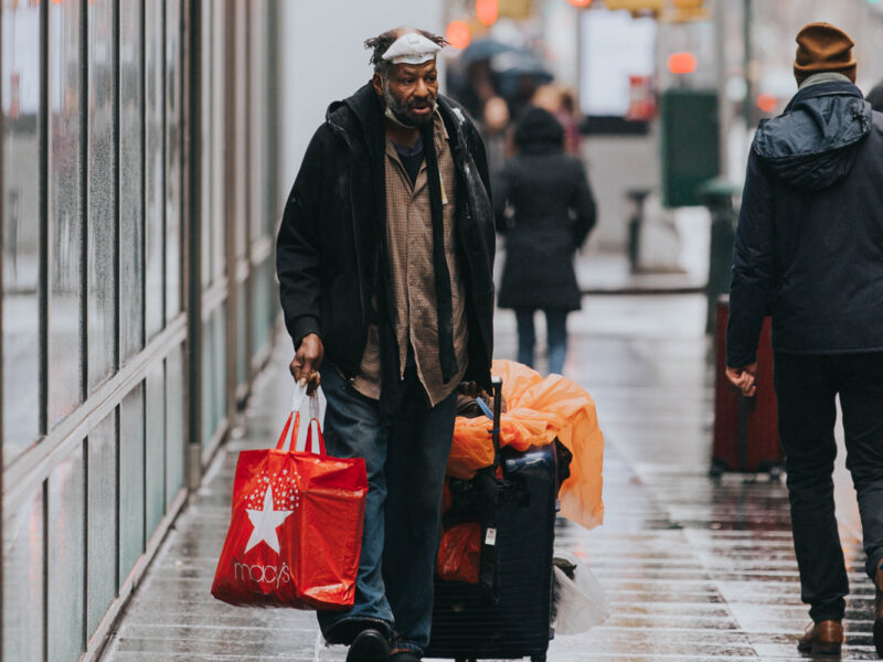 homeless man in NYC during COVID-19