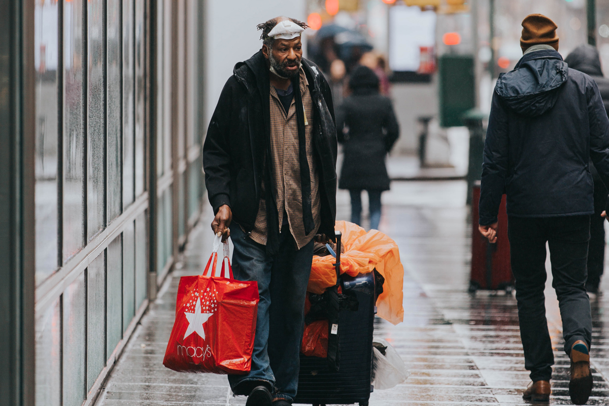 homeless man in NYC during COVID-19