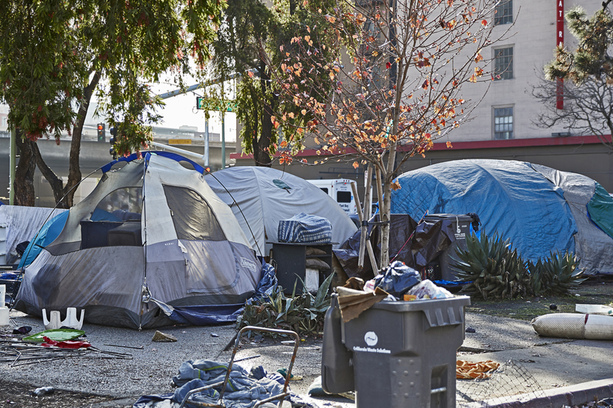 Homeless camp San Pablo W Grant Oakland California