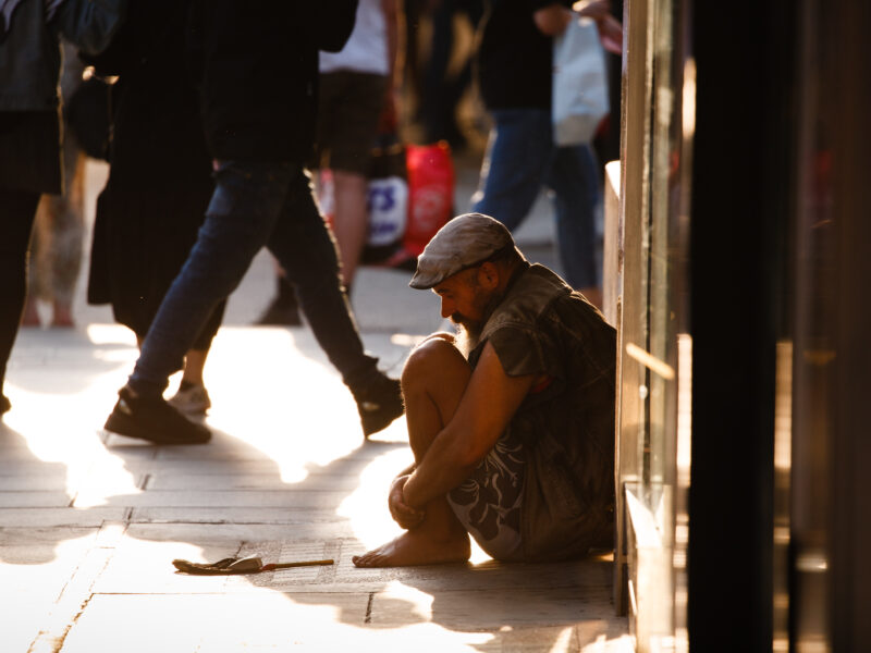 homeless man in London