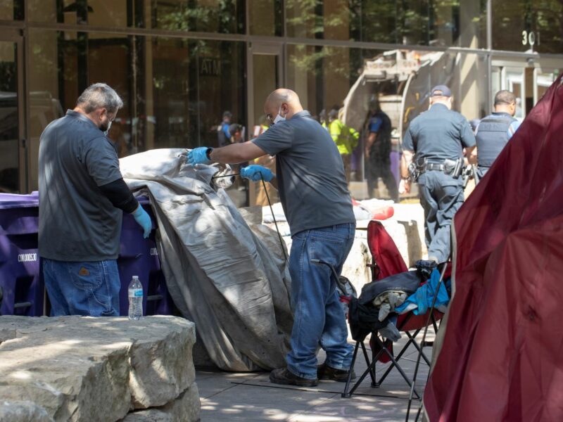 Homeless camp swept in Austin