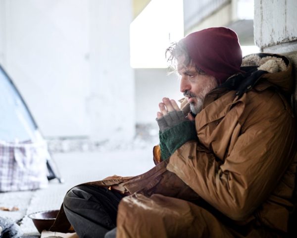 homeless outside during freezing temperatures