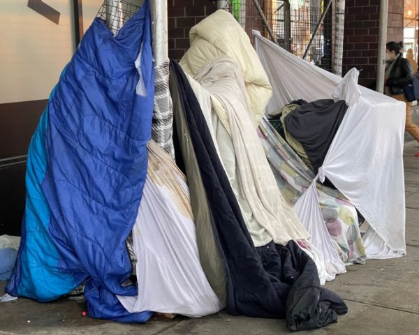 makeshift homeless shelter in NYC