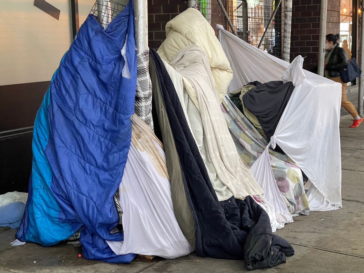 makeshift homeless shelter in NYC